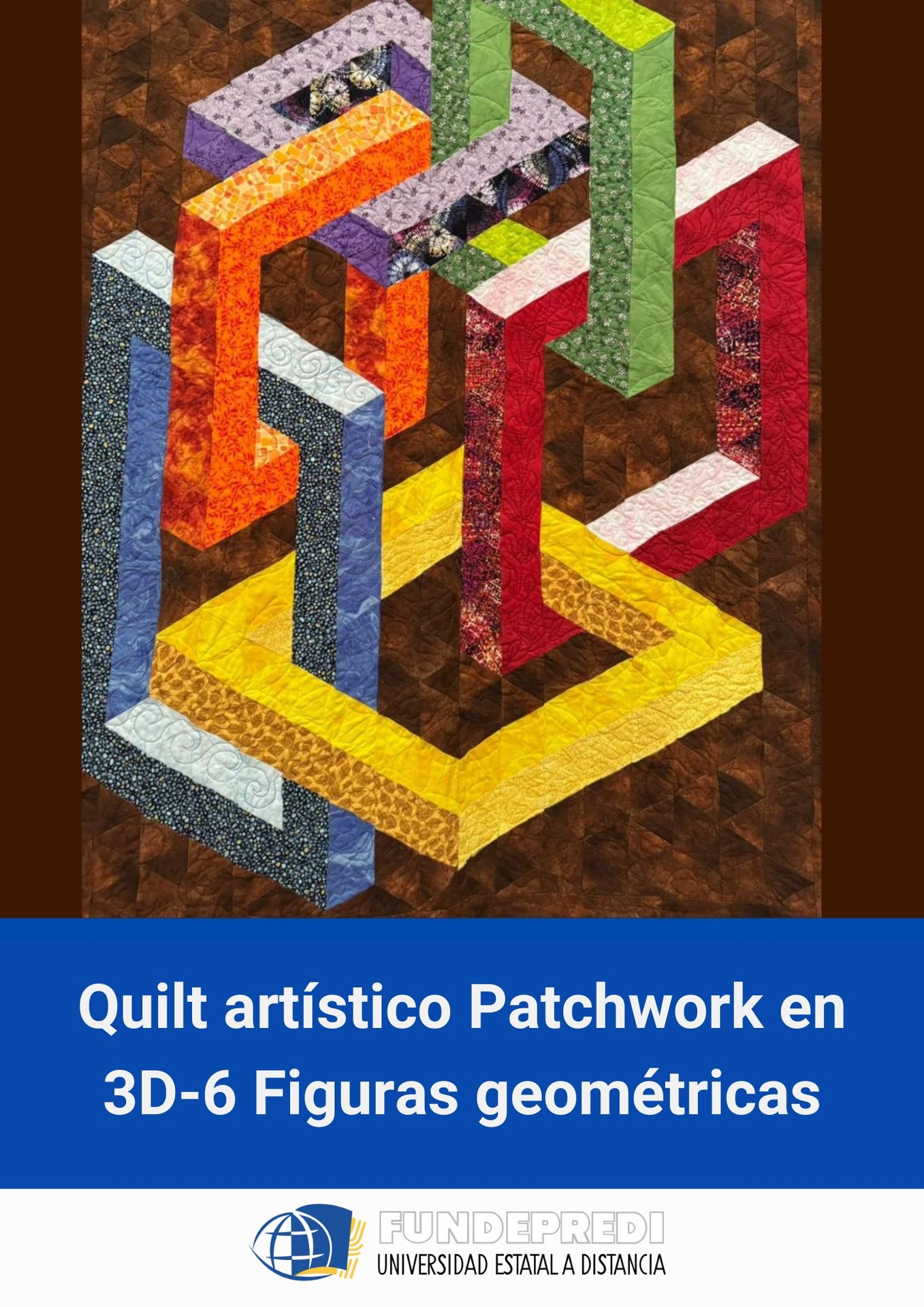 Quilt artístico Patchwork en 3D-6 Figuras geométricas